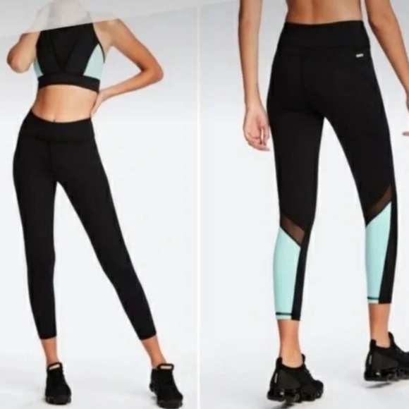 [alala] blue and black mesh panel leggings - Picture 2 of 6
